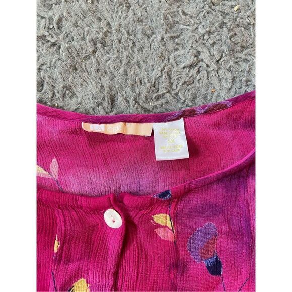 Vintage‎ womens pink floral button up midi dress - Picture 7 of 8